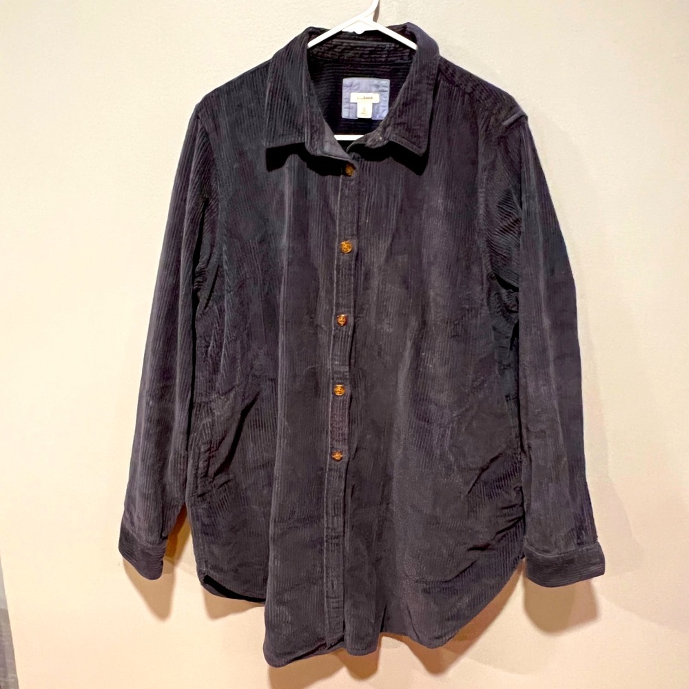 LL Bean corduroy shacket size XL Rich Blue color with pockets!